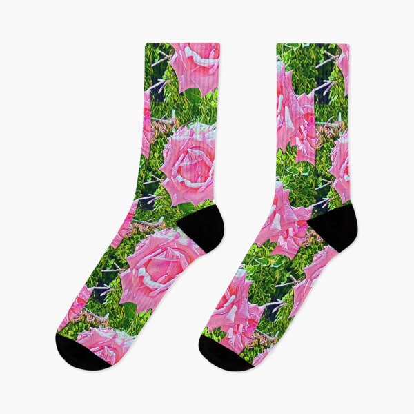Item preview, Pink Rose Bloom - Stylized Botanical Art designed and sold by BalkanBloomArt.