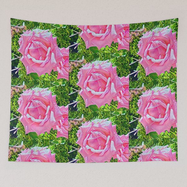 Item preview, Pink Rose Bloom - Stylized Botanical Art designed and sold by BalkanBloomArt.