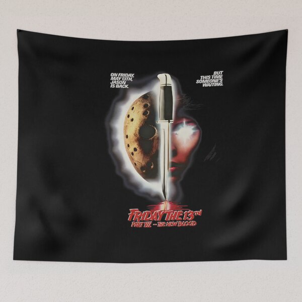 Item preview, Friday the 13th Part VII Jason Mask Horror Knife Poster designed and sold by JenoHapes.