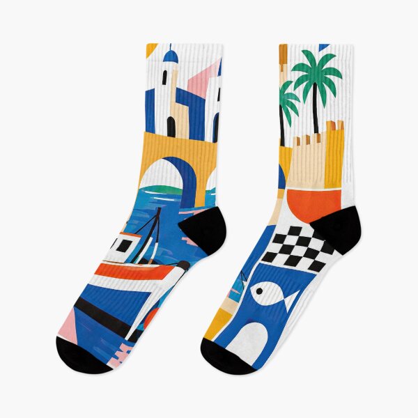 Item preview, Colorful geometric travel poster of Bizerte, Tunisia featuring designed and sold by ckybe.