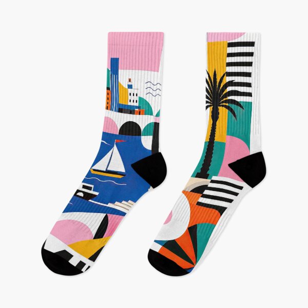 Item preview, Colorful geometric travel poster featuring ?zmir, Turkey landmar designed and sold by ckybe.