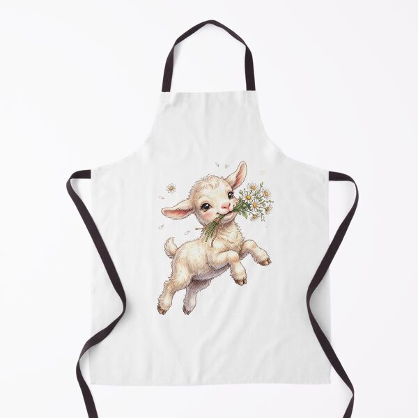 Item preview, Happy Baby Goat with Daisies designed and sold by StickVerse by Owais.