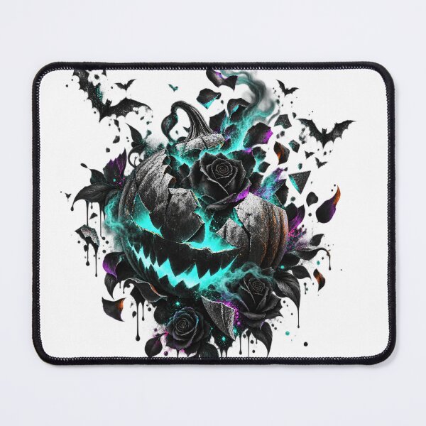 Item preview, Neon Nightmare Pumpkin- Gothic Halloween Dark Floral Art designed and sold by Personiq Kaleido.