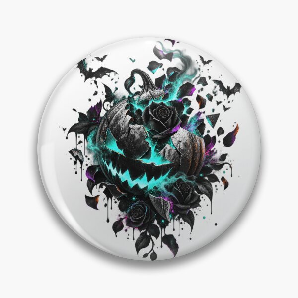 Item preview, Neon Nightmare Pumpkin- Gothic Halloween Dark Floral Art designed and sold by Personiq Kaleido.
