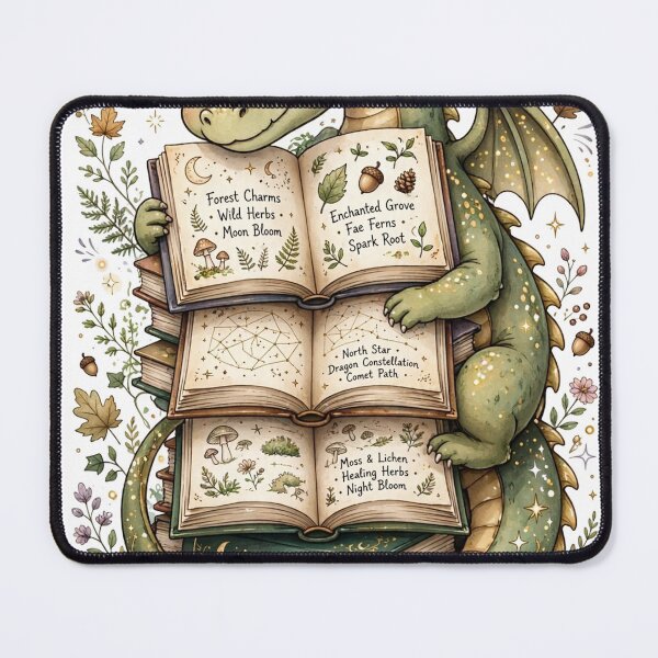 Item preview, Fantasy Book Lover Dragon designed and sold by FitEnvy.