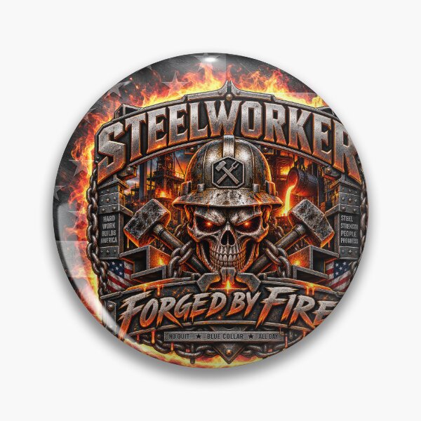 Item preview, Steelworker Forged by Fire – No Quit Blue Collar All Day designed and sold by artistwill.