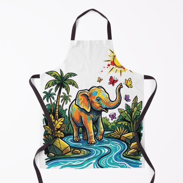 Item preview, Baby Elephant Coconut Trees River Sri Lanka Art designed and sold by Merch by Das Design Studio.