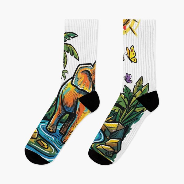 Item preview, Baby Elephant Coconut Trees River Sri Lanka Art designed and sold by Merch by Das Design Studio.
