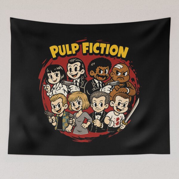 Item preview, Pulp Fiction Cartoon T-Shirt | Vintage Retro Movie Design designed and sold by Preston Meyers Designs.