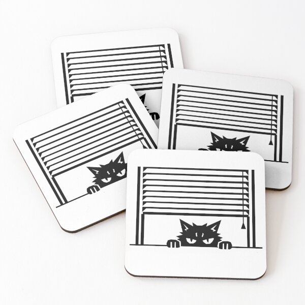 Item preview, Suspicious Cat Peeking Through Window Blinds designed and sold by matybrak.