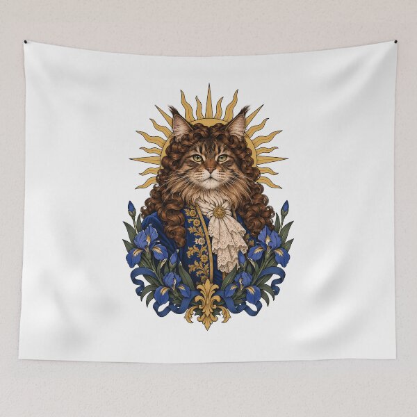Item preview, Sun King Louis XIV Sun Cat Art designed and sold by Old's Cool Cat Studio.