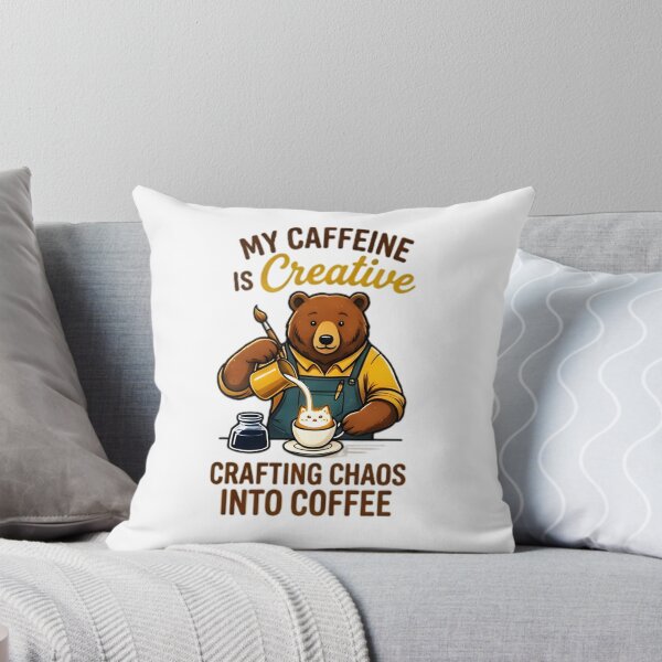 Item preview, My Caffeine Is Creative Bear Barista Pouring Coffee designed and sold by Pyt27.