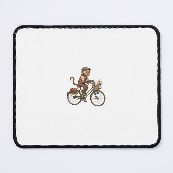 Item preview, Vintage Monkey on a Bicycle / Retro Chimpanzee Delivery Worker designed and sold by FootprintofLove.