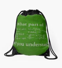 What Part Don't You Understand Math Humor Nerd Geek Poster Drawstring Bag