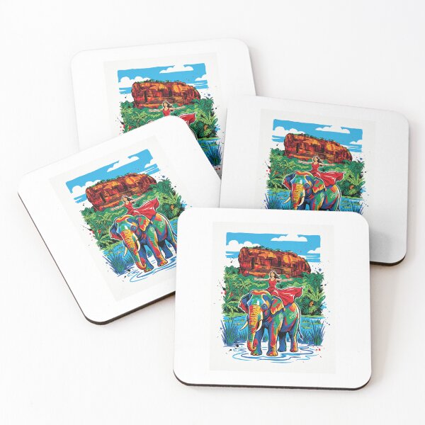 Artikelvorschau, Frau auf Elefant, Sigiriya-Felsen, Sri Lanka (Kunst) entworfen und verkauft von Merch by Das Design Studio.