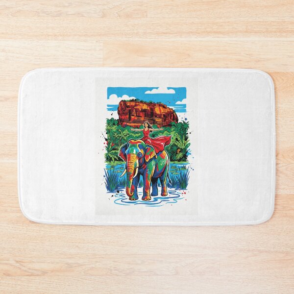 Item preview, Woman on Elephant Sigiriya Rock Sri Lanka Art designed and sold by Merch by Das Design Studio.