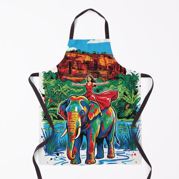 Item preview, Woman on Elephant Sigiriya Rock Sri Lanka Art designed and sold by Merch by Das Design Studio.