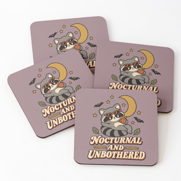 Item preview, Nocturnal and Unbothered Relaxed Raccoon Halloween designed and sold by  MAD's Recreation Studio.