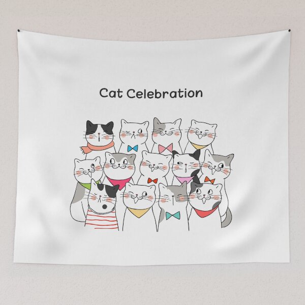 Item preview, Cat Celebration – Cute Cat Party Design designed and sold by teeNova Wear.
