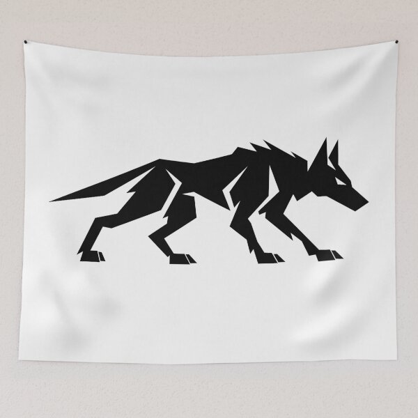 Item preview, Geometric Running Wolf Silhouette designed and sold by matybrak.
