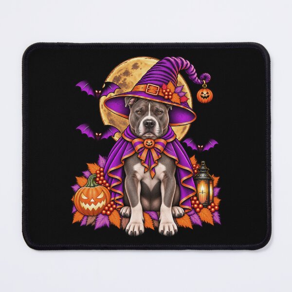 Item preview, Pitbull Halloween Witch Costume & Spooky Pumpkin designed and sold by PixelsPaws.