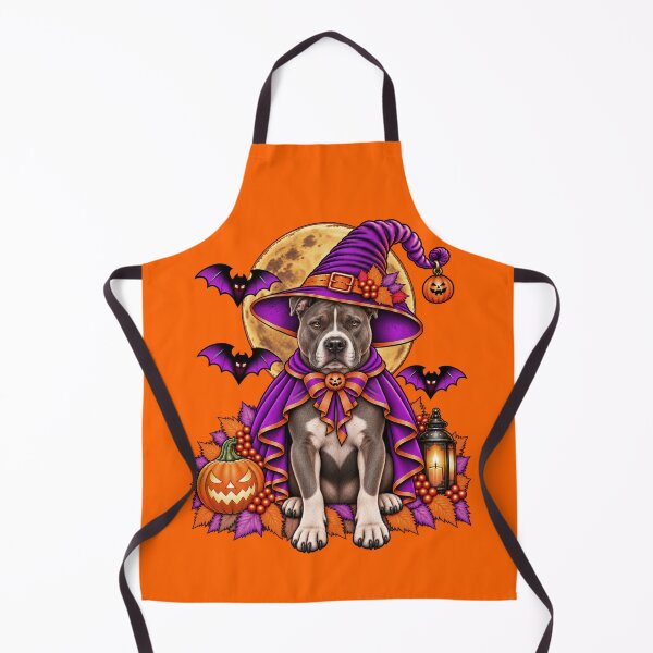 Item preview, Pitbull Halloween Witch Costume & Spooky Pumpkin designed and sold by PixelsPaws.