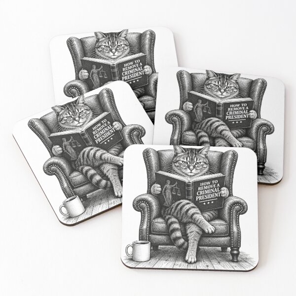 Item preview, Political Satire Cat Reading – How to Remove a Criminal President designed and sold by WILLIAMS-BR.