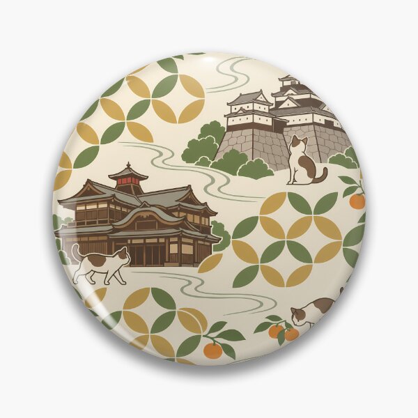Item preview, Ehime Cats and Shippo Japanese Pattern designed and sold by DAYAMA Japan.