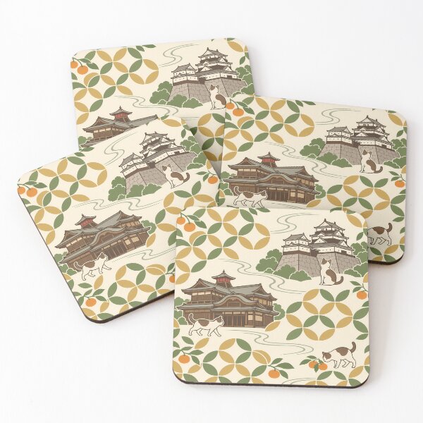 Item preview, Ehime Cats and Shippo Japanese Pattern designed and sold by DAYAMA Japan.