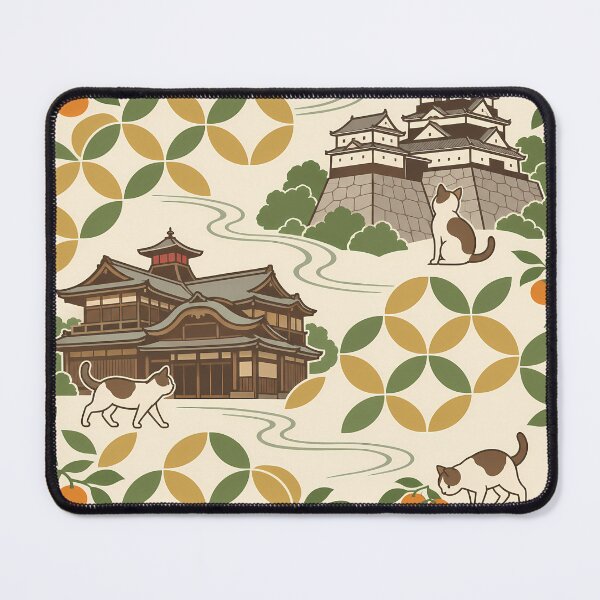 Item preview, Ehime Cats and Shippo Japanese Pattern designed and sold by DAYAMA Japan.