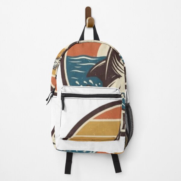 Item preview, Retro Surprise Shark Ocean Art या Vintage Shark Jumping Out of Water Design designed and sold by Galaxydesignhub.