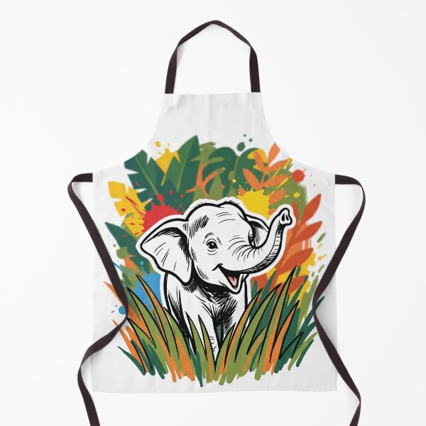 Item preview, Baby Elephant Grass Cute Wildlife Art Print designed and sold by Merch by Das Design Studio.