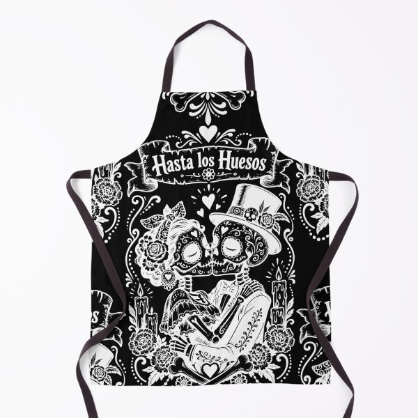 Item preview, Day Of The Dead Skeleton Couple Kissing Art - White designed and sold by Skulls & Calaveras.