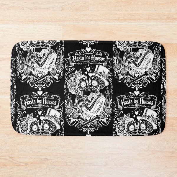 Item preview, Day Of The Dead Skeleton Couple Kissing Art - White designed and sold by Skulls & Calaveras.
