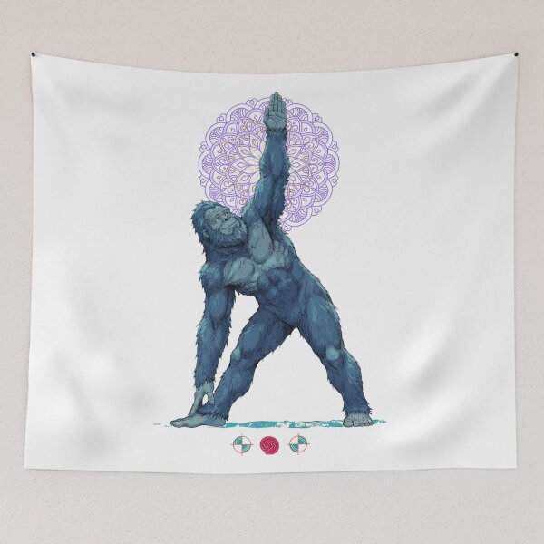 Item preview, Sasquatch Triangle Pose - Zen Bigfoot Yoga Graphic Tee & Sticker designed and sold by Whimsy Trail Co.