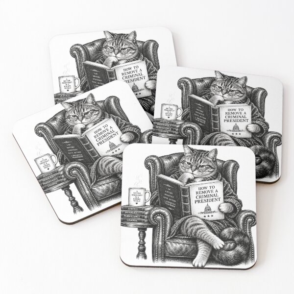 Item preview, Political Satire Cat Reading – How to Remove a Criminal President designed and sold by WILLIAMS-BR.