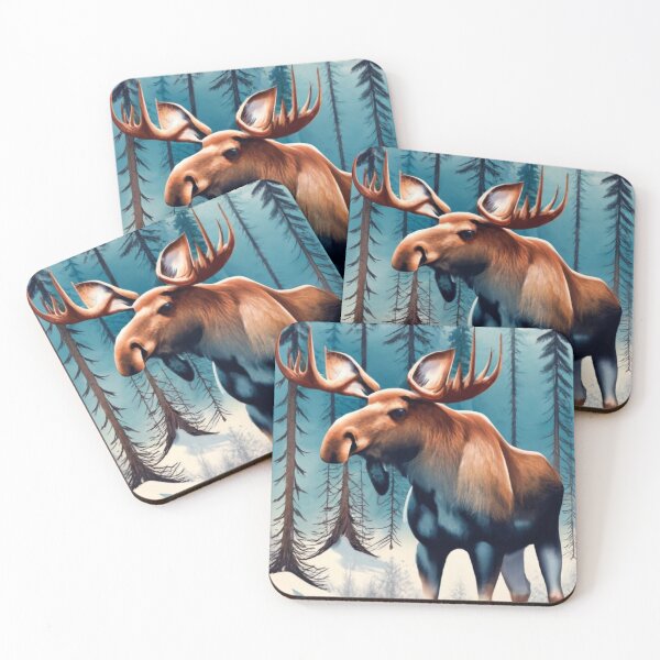 Item preview, Moose with Antlers in Winter designed and sold by Gustavo Navarro.