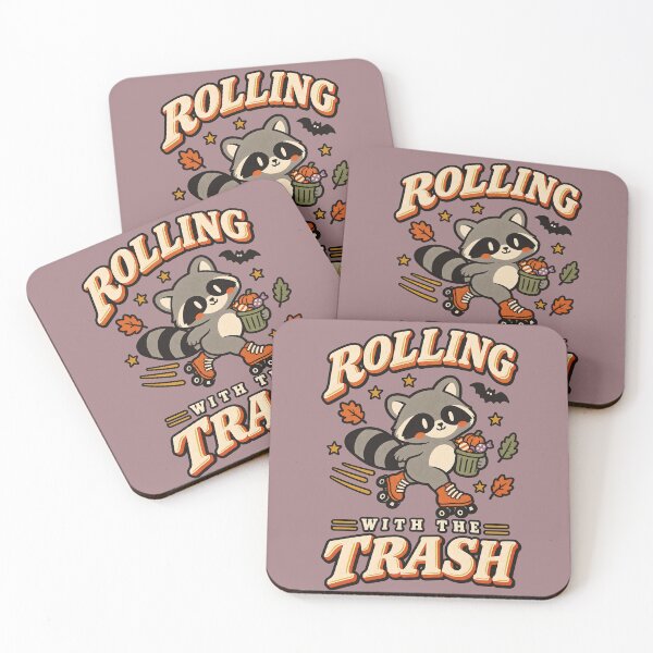 Item preview, Rolling With the Trash Roller-Skating Raccoon designed and sold by  MAD's Recreation Studio.