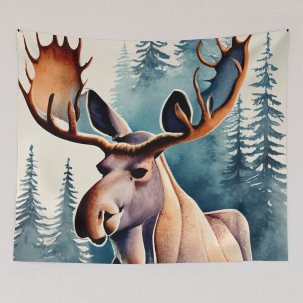 Item preview, Moose in a Quiet Winter Forest designed and sold by Gustavo Navarro.