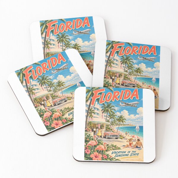 Item preview, Vintage Florida Sunshine Vacation Poster designed and sold by Moriarty's Digital Visions.
