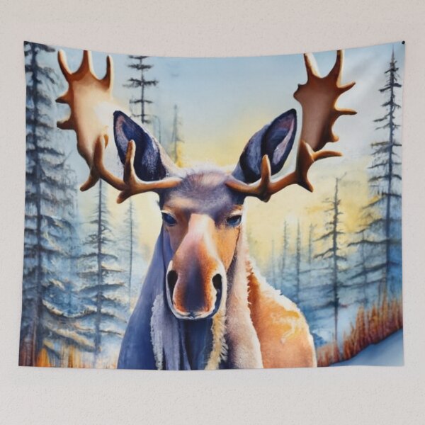 Item preview, Moose in Snow Covered Pines designed and sold by Gustavo Navarro.