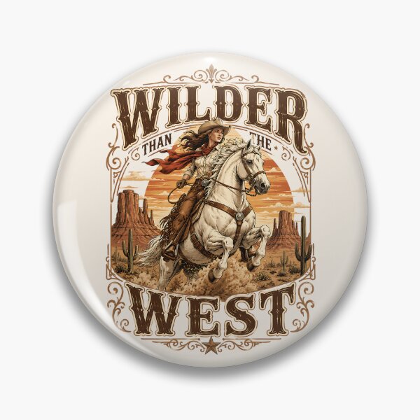 Artikelvorschau, Wilder Than The West Cowgirl Retro Sonnenuntergang entworfen und verkauft von legendaryskins.