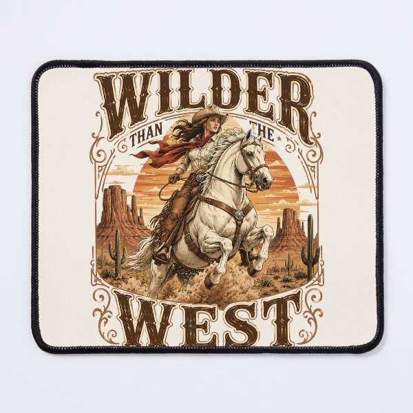 Item preview, Wilder Than The West Cowgirl Retro Sunset designed and sold by legendaryskins.