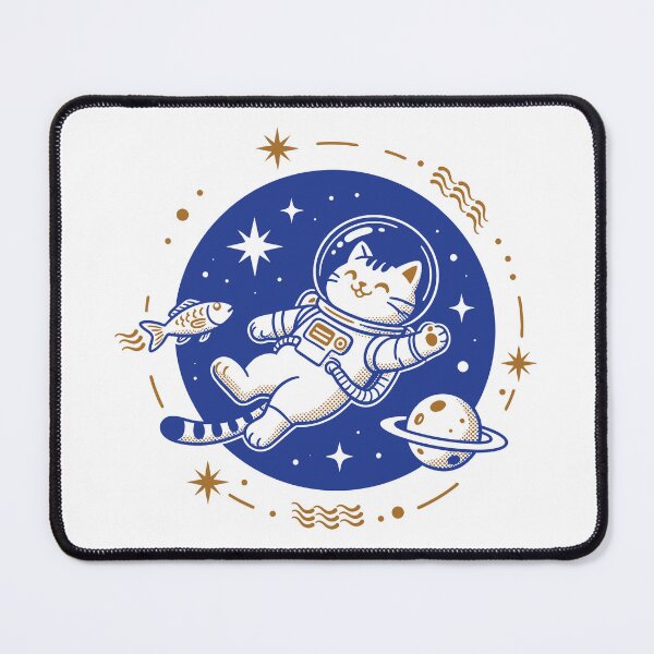 Item preview, Cosmic Astro Cat Flying Fish Retro designed and sold by Hotfresh.
