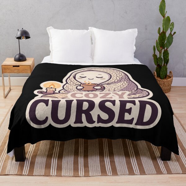 Item preview, Cozy but Cursed — Cute Ghost in a Knitted Blanket designed and sold by TheCalmEdit.