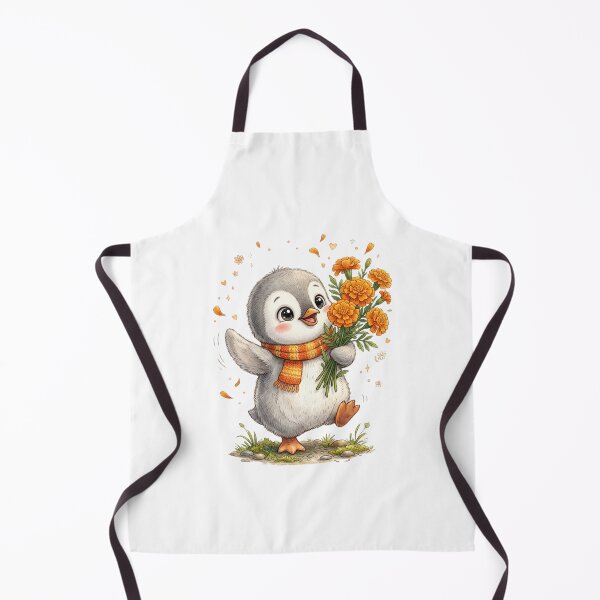 Item preview, Happy Penguin with Marigolds designed and sold by StickVerse by Owais.