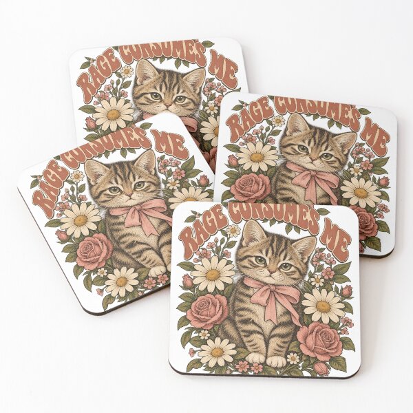 Item preview, Rage Consumes Me – Vintage Floral Kitten designed and sold by WILLIAMS-BR.