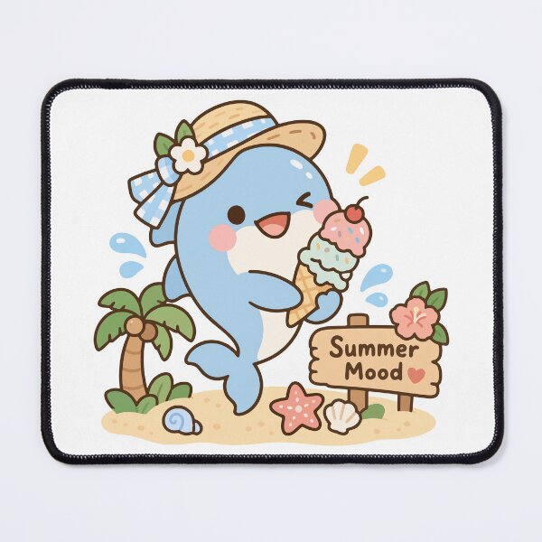 Item preview, Cheerful Dolphin Enjoying a Sweet Tropical Beach Day designed and sold by WanwisaChuenlom.