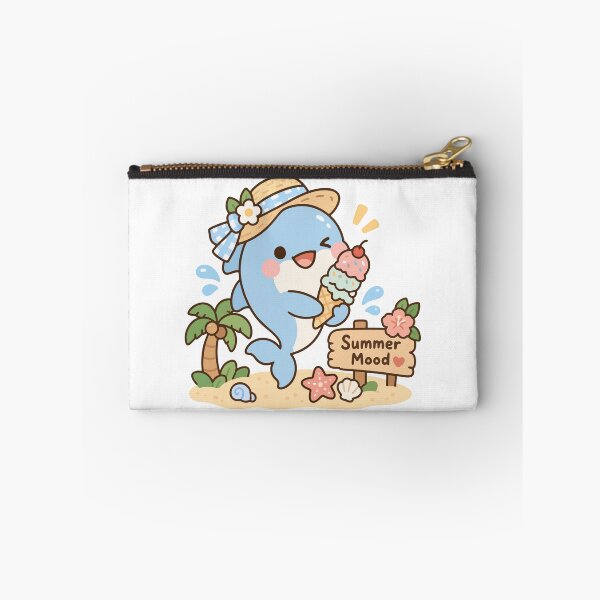 Item preview, Cheerful Dolphin Enjoying a Sweet Tropical Beach Day designed and sold by WanwisaChuenlom.