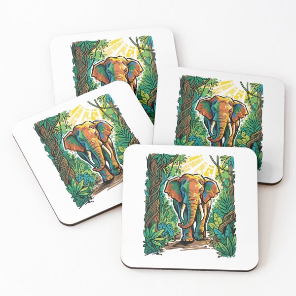 Item preview, Tusked Elephant Forest Trail Wildlife Art Print designed and sold by Merch by Das Design Studio.
